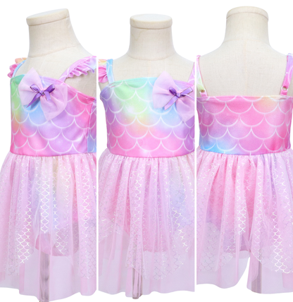 Zeemeermin Badpak Jurkje – Roze Pastel Regenboog
