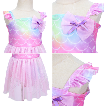 Zeemeermin Badpak Jurkje – Roze Pastel Regenboog