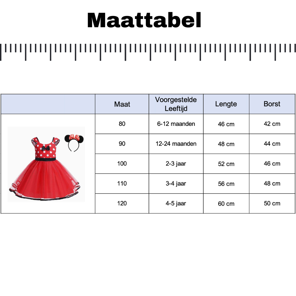 Minnie Polkadot Stippen Prinsessenjurk meisje