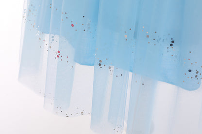 Luxe Elsa ijsprinses Winterjurk met Bontkraag Blauw