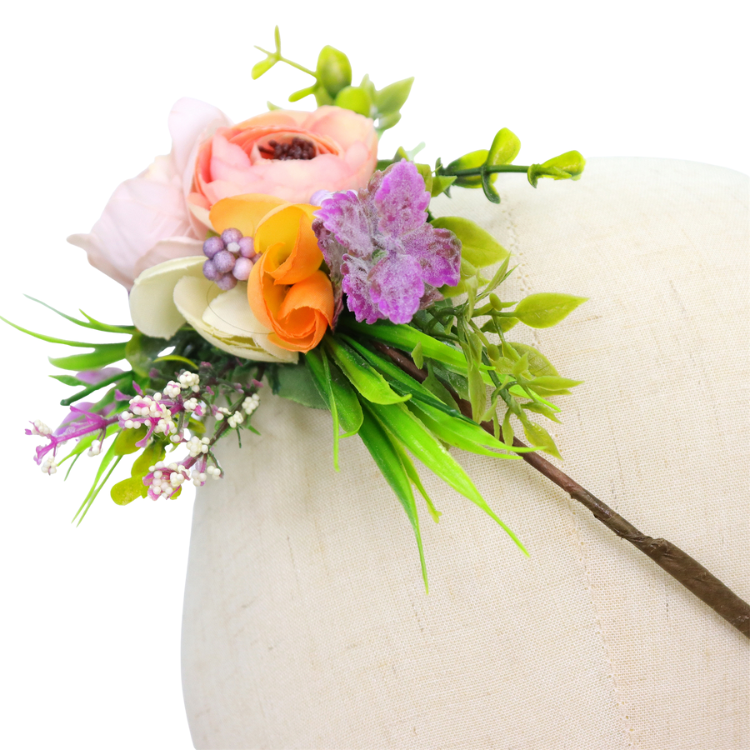 Bloemenkrans Haarband Paars & Roze
