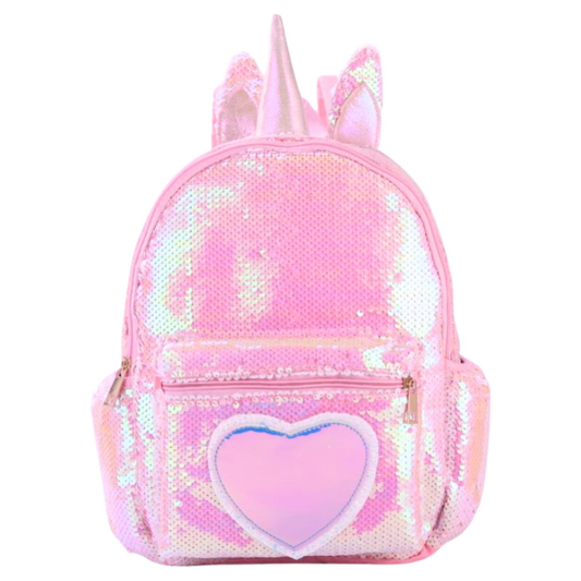 Roze Pailletten Hart en Glitter Tas