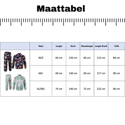 Retro Trainingspak Volwassenen Mintgroen met Retro Print