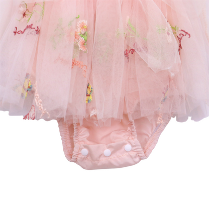 Baby Meisjes Prinsessenjurk met Bloemen en Haarband Zacht Roze