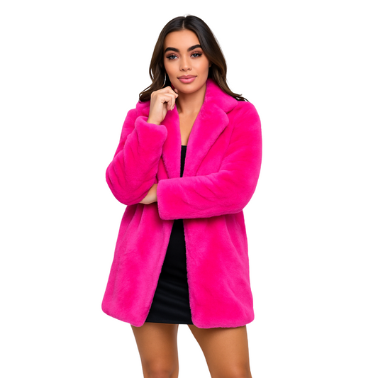 Roze Faux Bontjas voor Volwassenen