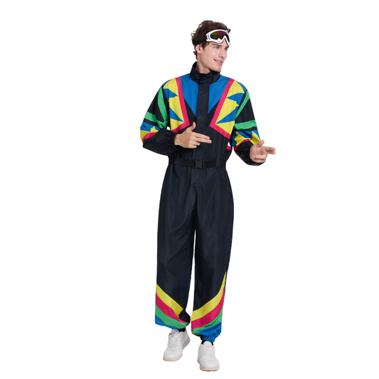 Retro Skipak Zwart Heren met Skibril