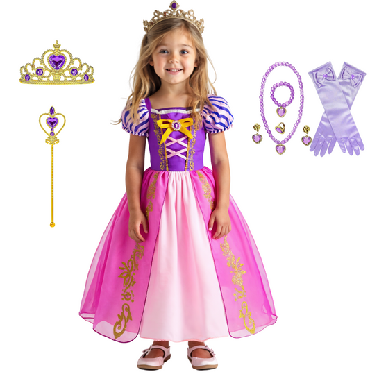 Rapunzel Prinsessenjurk meisje Korte Mouw