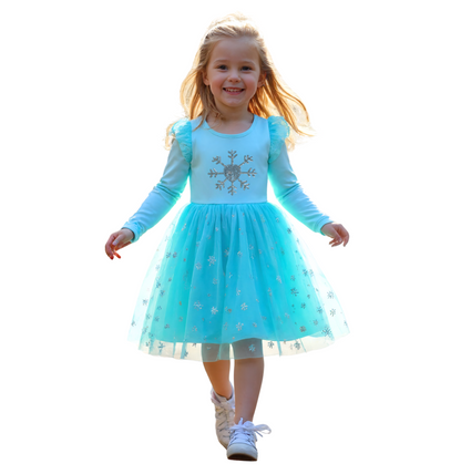 Comfortabele Prinsessenjurk voor Kinderen T-shirt Stof Licht Blauw