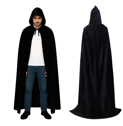 Luxe Mantel Volwassenen Met Capuchon - Zwart