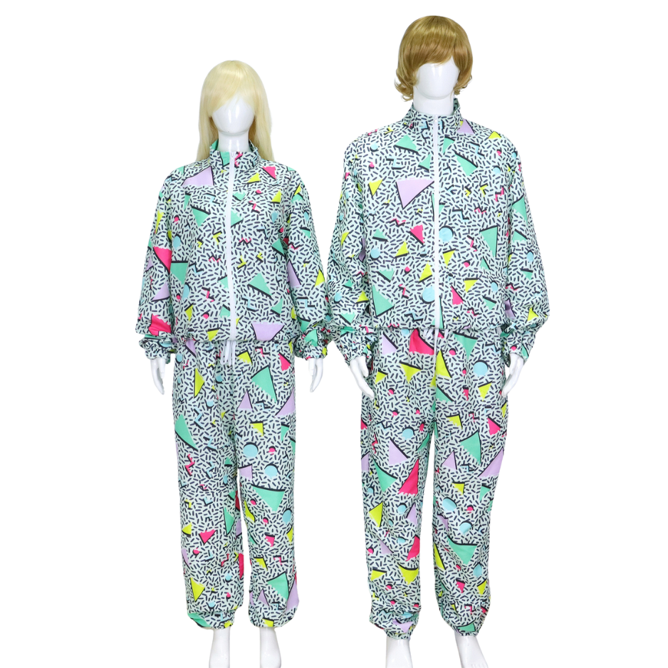 Retro Trainingspak Volwassenen Mintgroen met Retro Print