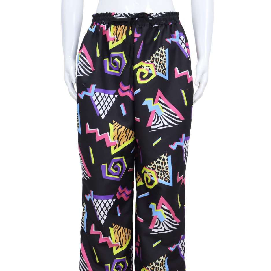 Retro Trainingspak Volwassenen Zwart met Retro Print