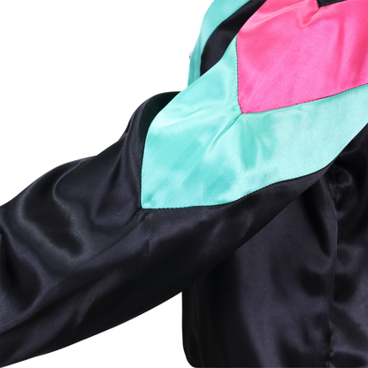 Retro Trainingspak Volwassenen Zwart met Neon Roze & Groen
