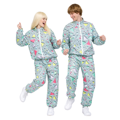 Retro Trainingspak Volwassenen Mintgroen met Retro Print