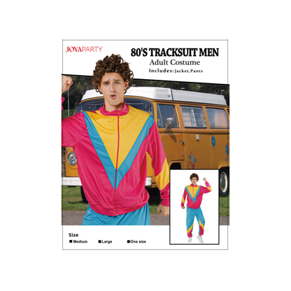 80's Trainingspak Heren Roze/Blauw/Geel