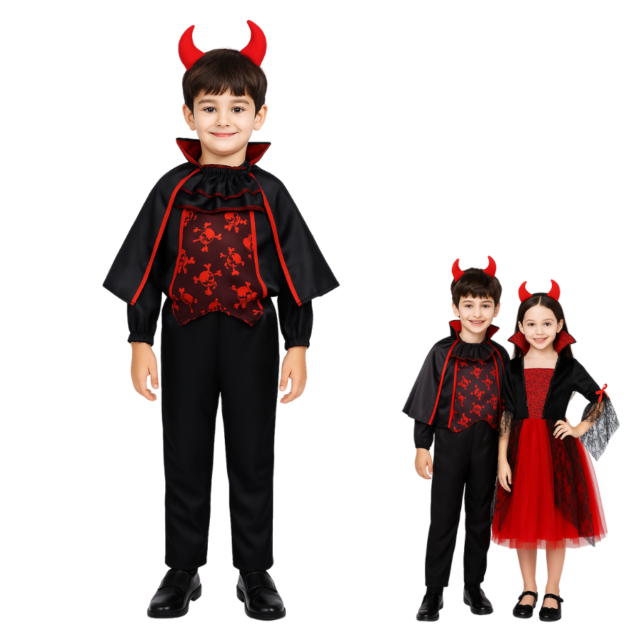Vampier kostuum Jongens met Duivelsoren en Cape