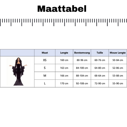 Verkleedjurk Morticia Adams Dames