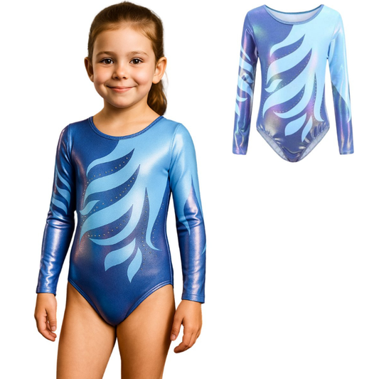 Turnpakje Meisjes met Lange Mouwen Blauw met Glitters en Strass Steentjes (kopie)