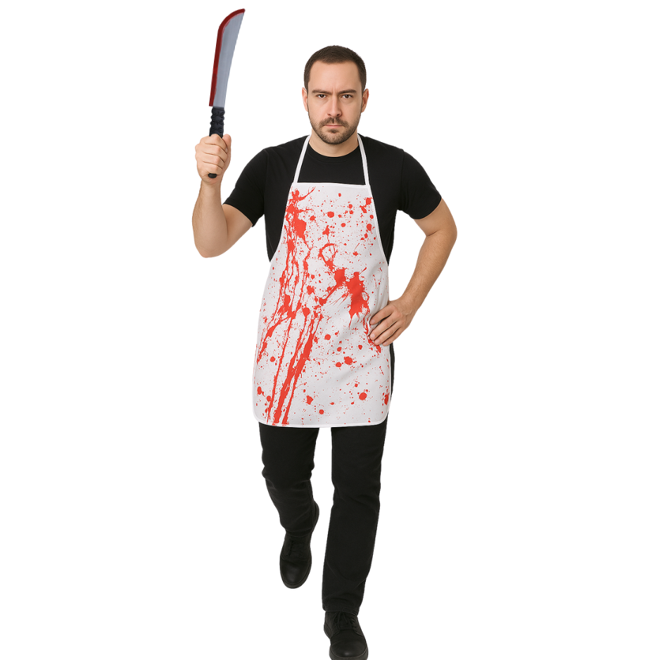 Verkleedset Schort met Bloedspetters + Mes