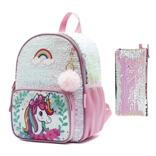 Unicorn Schooltas Pailletten
