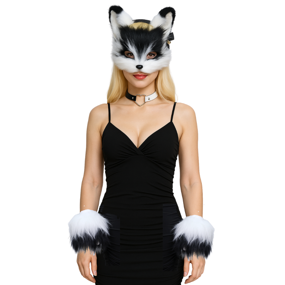 Verkleedset Vos Volwassenen Zwart Wit