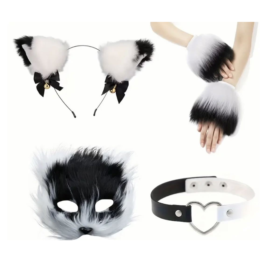 Verkleedset Vos Volwassenen Zwart Wit