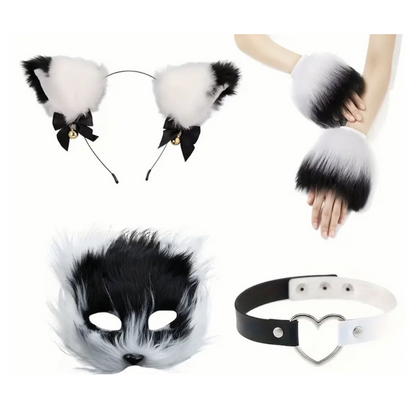 Verkleedset Vos Volwassenen Zwart Wit