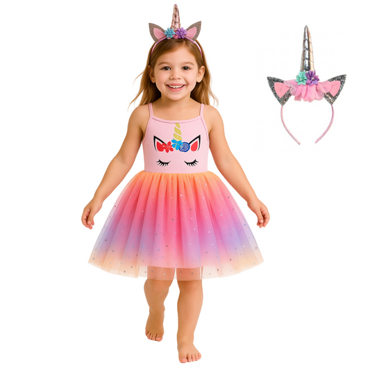 Roze Eenhoorn Zomer Verkleed Jurk