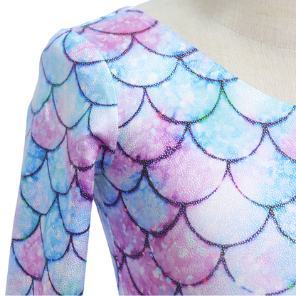 Turnpakje Meisjes met Lange Mouwen Mermaid Schubben met Scrunchie