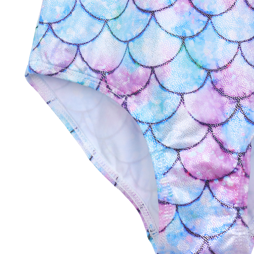 Turnpakje Meisjes met Lange Mouwen Mermaid Schubben met Scrunchie