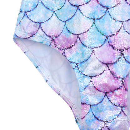 Turnpakje Meisjes met Lange Mouwen Mermaid Schubben met Scrunchie